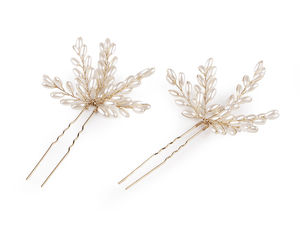 Ac de păr elegant cu perle artificiale pentru mirese - Accesoriu de styling flexibil pentru coafuri și aranjamente florale