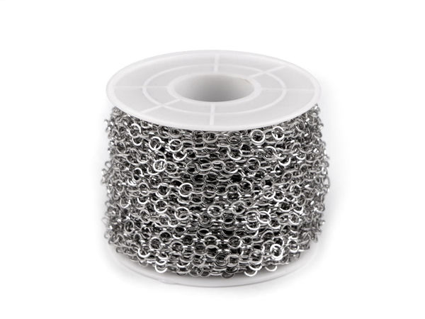 Lanț premium din oțel inoxidabil cu zale rotunde, finisaj platinat - 3,8 mm (Vândut la metru)