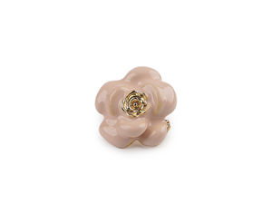 Broșă elegantă cu ac, model floral - Design clasic de floare cu finisaj din sidef și email