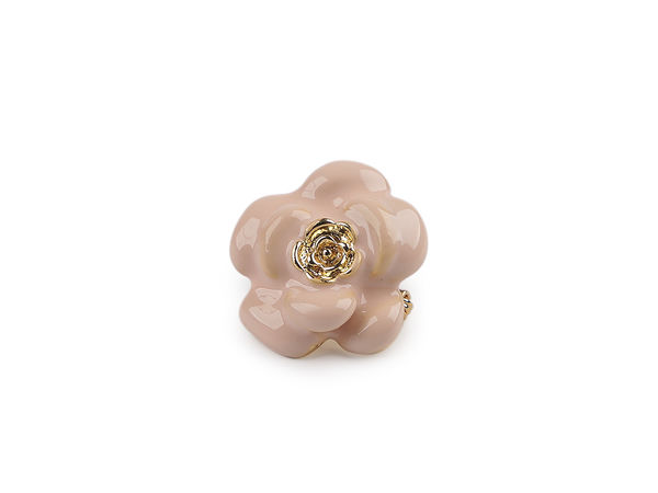 Broșă elegantă cu ac, model floral - Design clasic de floare cu finisaj din sidef și email