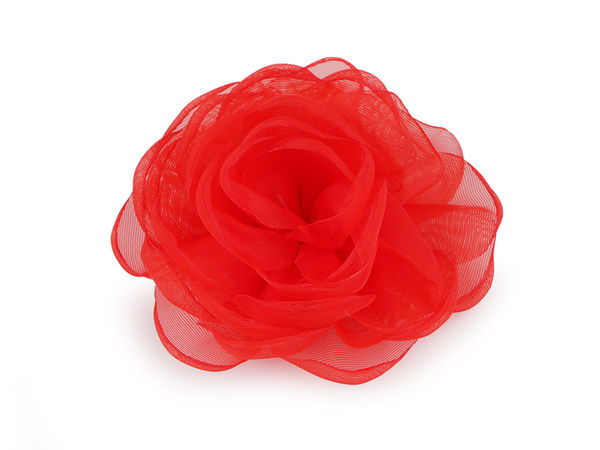 Broșă elegantă floare din organza (8 cm) - Accesoriu floral premium cu ac