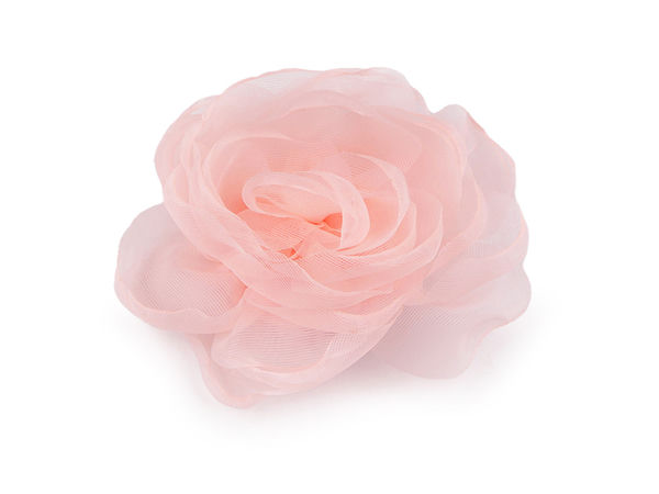 Broșă elegantă floare din organza (8 cm) - Accesoriu floral premium cu ac