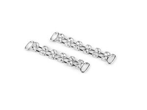 Aplicație premium cu strasuri argintii pentru îmbrăcăminte, încălțăminte și accesorii - ornament flexibil de cusut (10x50 mm)