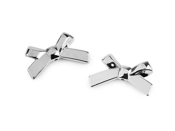 Pandantiv conector 3D metalic în formă de fundă (20x34mm) pentru bijuterii și lucru manual
