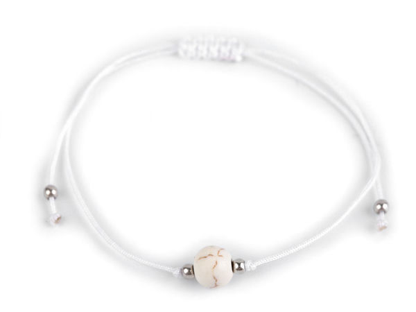 Brățară reglabilă din șnur Shamballa cu mărgea din imitație de mineral - Mărime universală (Set de 12 bucăți)