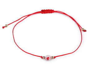 Brățară Shamballa realizată manual cu talisman inimă - Șnur macrame reglabil pentru vară