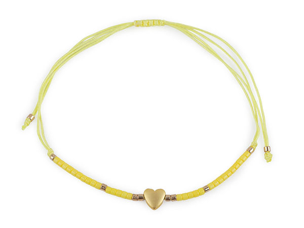 Brățară Shamballa premium cu inimă, accent auriu și mărgele de nisip – bijuterie reglabilă cu mărime universală