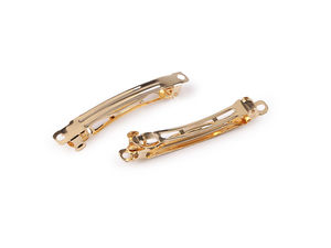 Bază agrafă de păr franțuzească premium, aurie - Componente metalice de 7x59 mm pentru bijuterii de păr și accesorii DIY