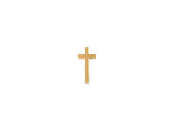 Pandantiv cruce minimalist din oțel inoxidabil, 10x21mm - Componentă premium pentru confecționarea bijuteriilor, cu orificiu lateral integrat