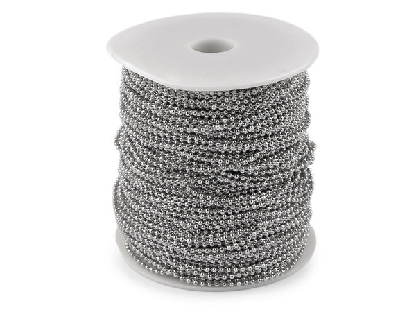 Lanț cu bile din oțel inoxidabil premium (diametru 2 mm, finisaj platinat) pentru bijuterii și accesorii