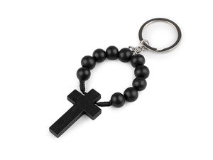 Breloc rozariu din lemn cu o decadă - Mărgele de rugăciune de buzunar, accesoriu pentru geantă și pandantiv al credinței