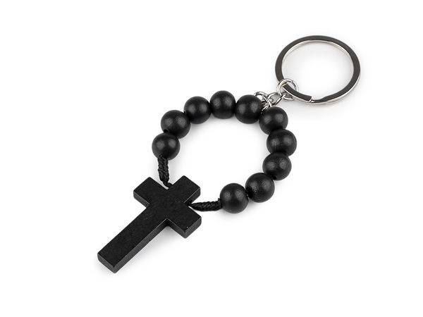 Breloc rozariu din lemn cu o decadă - Mărgele de rugăciune de buzunar, accesoriu pentru geantă și pandantiv al credinței