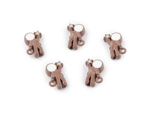 Pandantiv și mărgea metalică astronaut cu două fețe - Componente distanțiere 9x13 mm