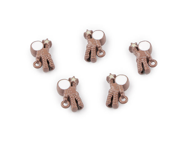 Pandantiv și mărgea metalică astronaut cu două fețe - Componente distanțiere 9x13 mm