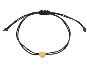 Brățară Shamballa din oțel inoxidabil cu inimioară - Bijuterie minimalistă reglabilă din șnur împletit