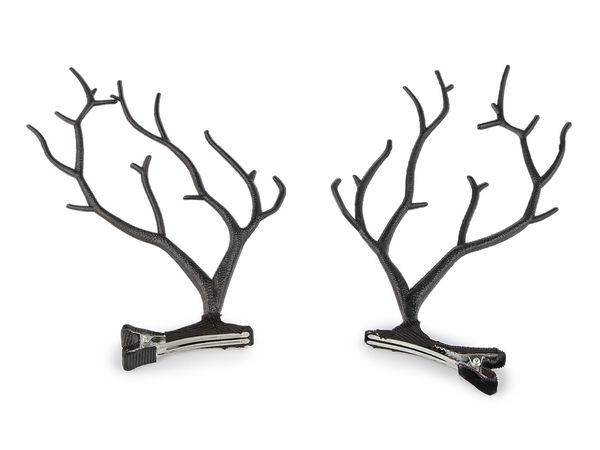 Clame de păr cu coarne de cerb negre - Agrafe festive pentru costume și accesorii de decor pentru iarnă