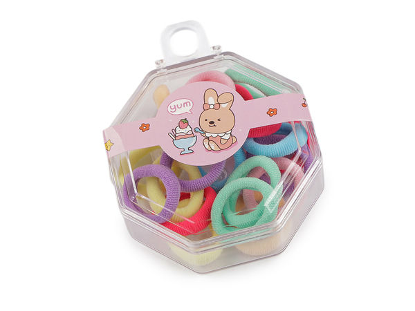 Set premium de mini elastice pentru păr (20 de bucăți) cu cutie de depozitare transparentă