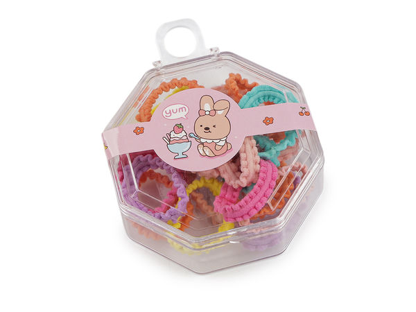 Set premium de mini elastice pentru păr (20 de bucăți) cu cutie de depozitare transparentă