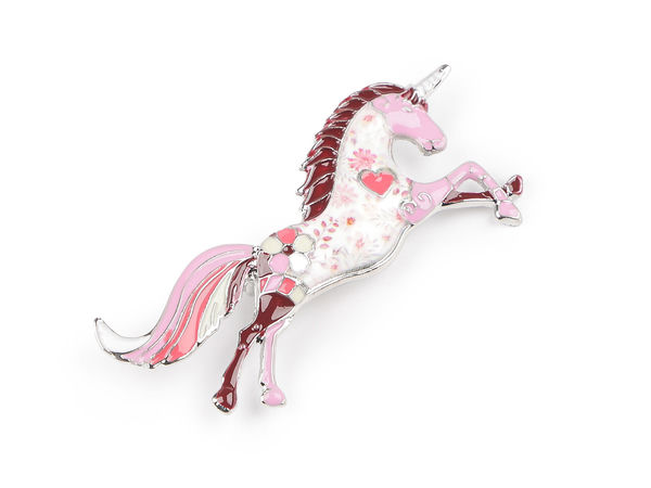 Broșă din email cu unicorn - Accesoriu de bijuterie jucăuș pentru haine, genți și eșarfe