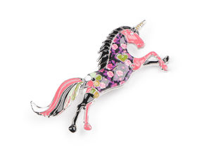 Broșă din email cu unicorn - Accesoriu de bijuterie jucăuș pentru haine, genți și eșarfe