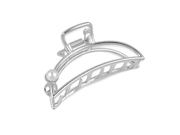 Mini-clemă metalică de păr cu perlă, premium - Accesoriu elegant și antiderapant pentru păr