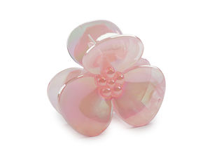Mini clește de păr în formă de floare cu finisaj sidefat AB - Accesoriu floral elegant și anti-alunecare pentru păr
