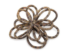 Broșă și agrafă de păr elegantă în formă de floare cu ștrasuri - Ornament floral mare, 13 cm