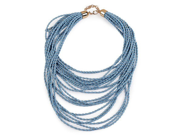 Colier elastic multirând cu mărgele și accent de lurex