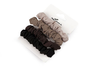 Elastice de păr textile late premium - Elastice rezistente cu conector tip mărgea ovală (set de 4)