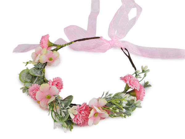 Coroniță florală elegantă tip bentiță pentru fete - Accesoriu de păr reglabil cu flori pentru nunți, prima împărtășanie și serbări