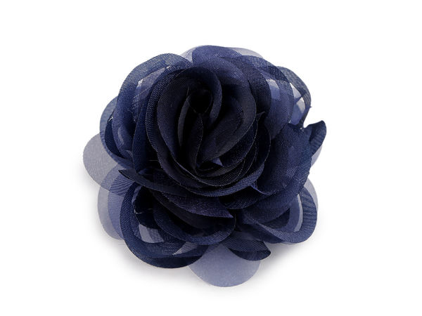 Broșă elegantă din organza în formă de trandafir - Broșă textilă premium pentru sacouri, rochii și genți (Ø 9 cm)