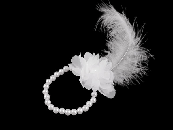 Brățară elegantă cu perle pentru domnișoare de onoare - Brățară elastică de mireasă cu modele cu flori și funde
