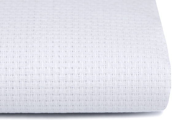 Pânză canava premium albă pentru cusut în punct de cruce (Kanava) – Lățime 140 cm