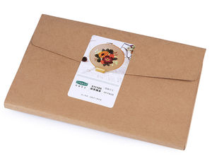 Kit DIY pentru broderie și cusut în punct de cruce Buchet Floral - Set de goblen preimprimat cu fire muline și ace