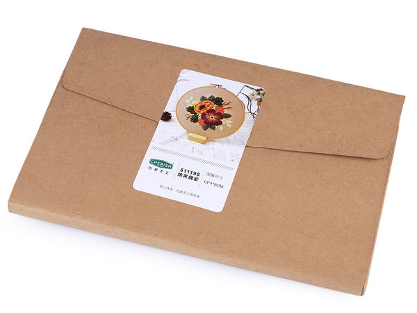 Kit DIY pentru broderie și cusut în punct de cruce Buchet Floral - Set de goblen preimprimat cu fire muline și ace