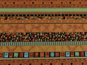Material canvas premium din bumbac în stil etnic african cu accente aurii metalizate