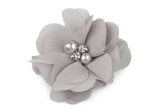 Aplicații florale decorative din plasă premium de 5 cm, cu mărgele și strasuri, pentru îmbrăcăminte, accesorii și proiecte de lucru manual