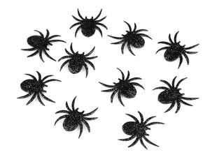 Petic termoadeziv cu păianjen strălucitor - Aplicație premium neagră de Halloween
