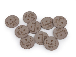 Etichete decorative din piele ecologică premium "Hand Made" - Aplicații moi de cusut pentru îmbrăcăminte, genți, proiecte creative și scrapbooking