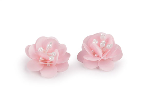 Aplică elegantă tip floare din paiete și mărgele (3.8 cm) - Ornament decorativ pentru cusut sau lipit