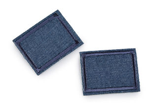 Petice termolipibile din denim premium pentru repararea hainelor - Petice cu margine brodată pentru reparații blugi, 3x4 cm