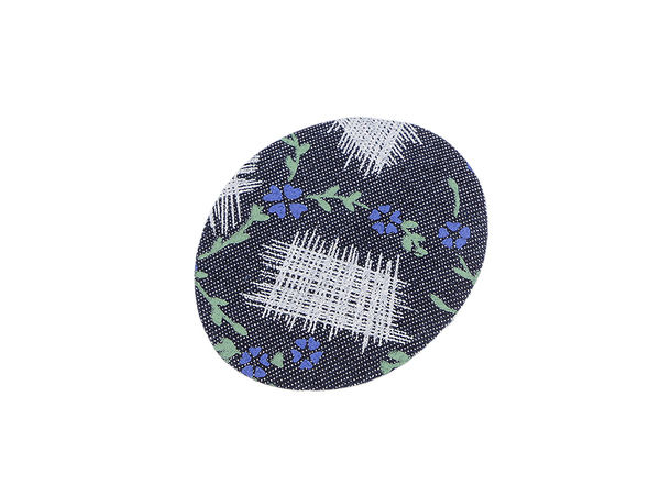 Petice termocolante ovale cu imprimeu floral (5,5 x 7 cm) - Aplicații decorative pentru îmbrăcăminte, coate, genunchi și accesorii