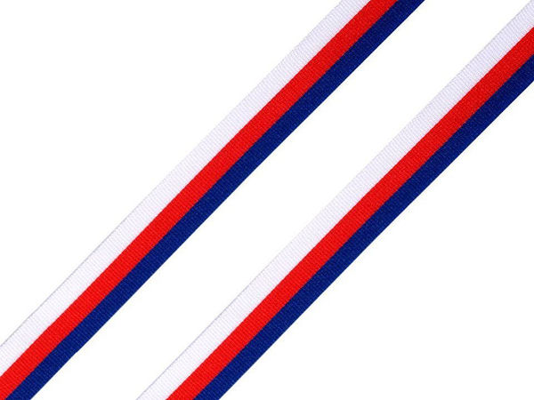 Panglică tricoloră premium din tafta, fabricată în Cehia (10mm x 10m)