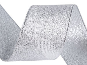 Panglică elegantă din brocat cu lurex metalic - Panglică decorativă de 38 mm pentru proiecte creative, cusut și ambalare cadouri