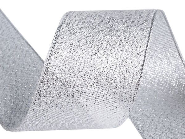 Panglică elegantă din brocat cu lurex metalic - Panglică decorativă de 38 mm pentru proiecte creative, cusut și ambalare cadouri