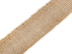 Panglică premium din iută naturală (35 mm) – Bordură ecologică din pânză de sac pentru lucru manual, coronițe și decorațiuni de masă