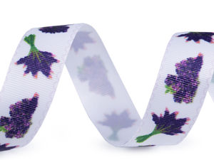 Panglică premium cu imprimeu floral (25 mm) pentru aranjamente florale și activități creative
