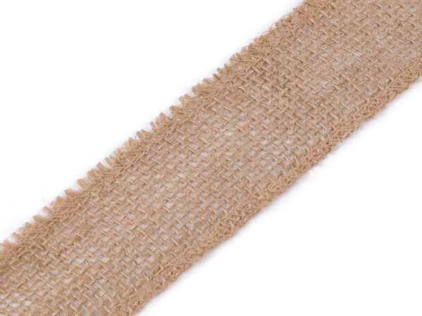 Panglică premium din iută naturală cu margini cusute (40mm)