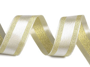 Panglică premium din lurex metalizat (25 mm) - Bandă decorativă strălucitoare cu două fețe reversibile