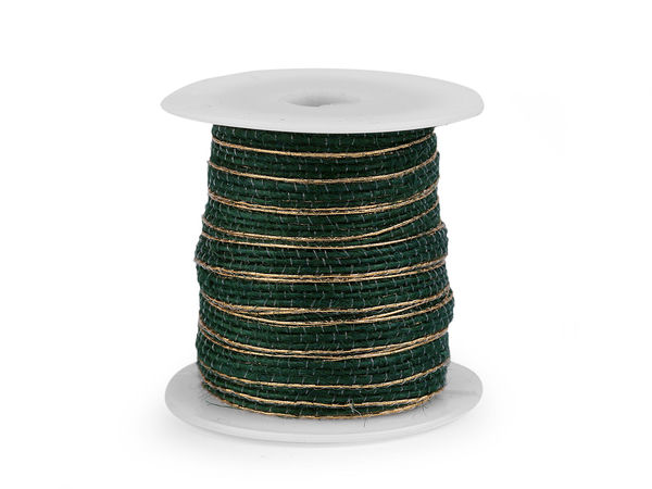 Panglică premium din iută cu margini din lurex metalizat - Bandă decorativă de 6 mm pentru lucru manual, ambalare cadouri, nunți și decorațiuni de sărbătoare